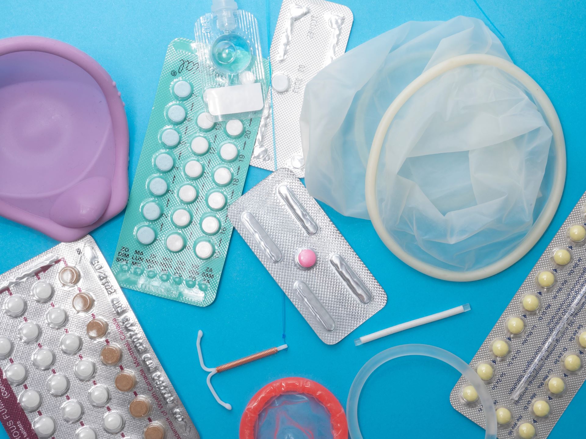 a selection of different contraception