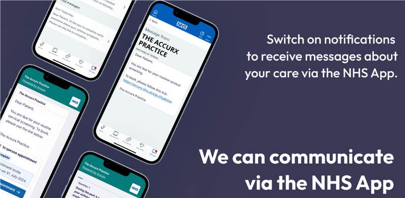 Switch on notifications to receive messages about your care via the NHS App
