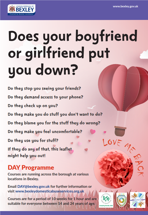 Does your boyfriend or girlfriend put you down? Courses for young people.