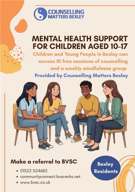 Counselling matters bexley mental health support for children aged 10-17