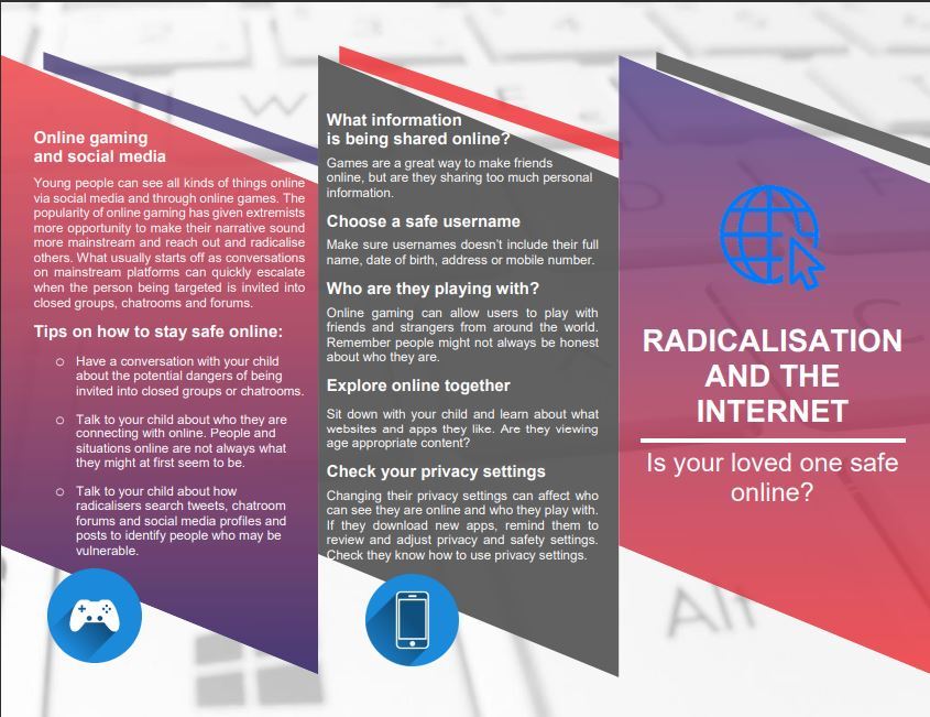 Radicalisation and the internet - is your loved one safe? Leaflet.