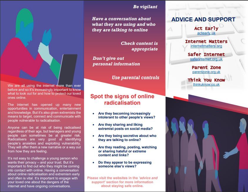 Radicalisation and the internet - is your loved one safe? Leaflet Part 2.