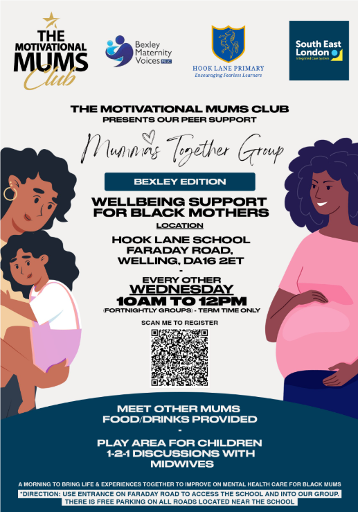 Poster for wellbeing support for black mothers group