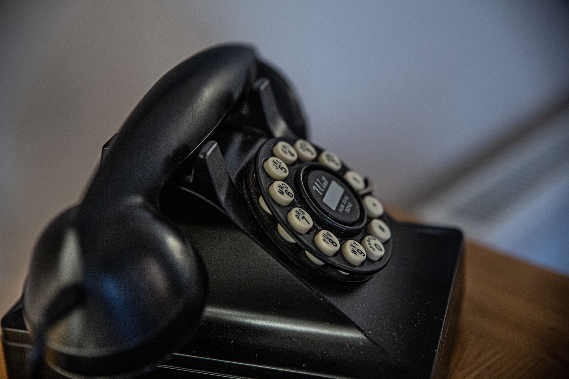 landline telephone with rotary dial